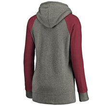 Load image into Gallery viewer, Women's Arizona Cardinals NFL Pro Line by Fanatics Branded Ash Timeless Collection Rising Script Tri-Blend Raglan Pullover Hoodie