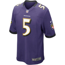 Load image into Gallery viewer, Youth Baltimore Ravens Joe Flacco Nike Purple/Black/White Team Color Game Jersey