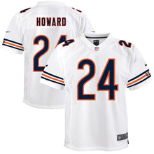 Load image into Gallery viewer, Youth Chicago Bears Jordan Howard Nike White/Navy Game Jersey