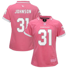 Load image into Gallery viewer, Youth Girls Arizona Cardinals David Johnson Pink Bubble Gum Jersey