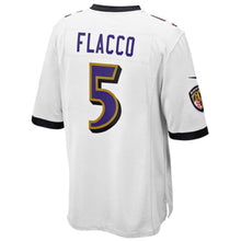 Load image into Gallery viewer, Youth Baltimore Ravens Joe Flacco Nike Purple/Black/White Team Color Game Jersey