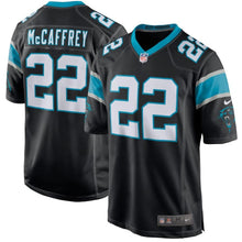 Load image into Gallery viewer, Youth Carolina Panthers Christian McCaffrey Nike Black/Blue Game Jersey