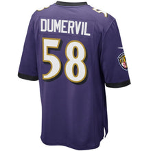 Load image into Gallery viewer, Youth Baltimore Ravens Elvis Dumervil Nike Purple Team Color Game Jersey