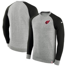 Load image into Gallery viewer, Men's Arizona Cardinals Nike Heathered Gray/Black AW77 French Terry Pullover Sweatshirt