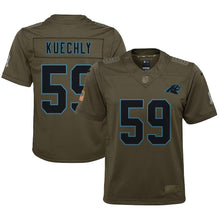 Load image into Gallery viewer, Youth Carolina Panthers Luke Kuechly Nike Olive Salute to Service Game Jersey