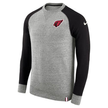 Load image into Gallery viewer, Men's Arizona Cardinals Nike Heathered Gray/Black AW77 French Terry Pullover Sweatshirt