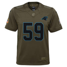 Load image into Gallery viewer, Youth Carolina Panthers Luke Kuechly Nike Olive Salute to Service Game Jersey