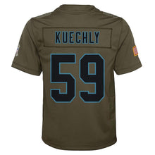 Load image into Gallery viewer, Youth Carolina Panthers Luke Kuechly Nike Olive Salute to Service Game Jersey