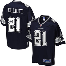 Load image into Gallery viewer, Youth Dallas Cowboys Ezekiel Elliott Pro Line Navy Player Jersey