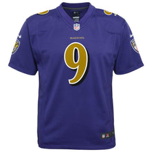 Load image into Gallery viewer, Youth Baltimore Ravens Justin Tucker Nike Purple Color Rush Game Jersey