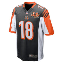 Load image into Gallery viewer, Youth Cincinnati Bengals A.J. Green Nike Black 50th Anniversary Patch Game Jersey