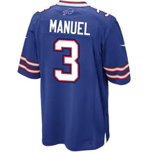 Load image into Gallery viewer, Youth Buffalo Bills EJ Manuel Nike White/Royal Alternate Game Jersey