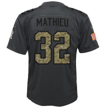 Load image into Gallery viewer, Youth Arizona Cardinals Tyrann Mathieu Nike Anthracite 2016 Salute to Service Game Jersey