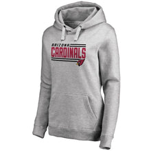 Load image into Gallery viewer, Women's Arizona Cardinals NFL Pro Line by Fanatics Branded Ash Iconic Collection On Side Stripe Plus Size Pullover Hoodie