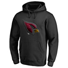 Load image into Gallery viewer, Men's Arizona Cardinals NFL Pro Line by Fanatics Branded Black Personalized Midnight Mascot Pullover Hoodie