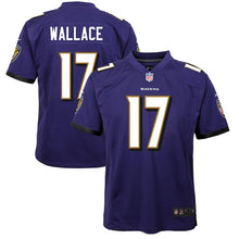 Load image into Gallery viewer, Youth Baltimore Ravens Mike Wallace Nike Purple Game Jersey