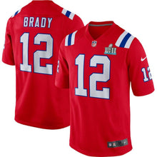 Load image into Gallery viewer, Tom Brady New England Patriots Red Super Bowl LII Bound Game Jersey 2018
