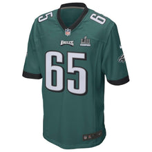 Load image into Gallery viewer, Men's Lane Johnson Midnight Green Philadelphia Eagles Super Bowl LII Champions Patch Game Jersey 2019
