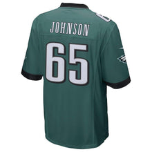 Load image into Gallery viewer, Men's Lane Johnson Midnight Green Philadelphia Eagles Super Bowl LII Champions Patch Game Jersey 2019