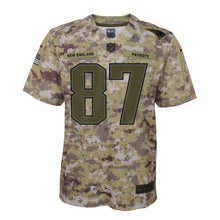 Load image into Gallery viewer, Rob Gronkowski New England Patriots Youth Salute to Service Game Jersey - Camo 2018/2019 Super Bowl