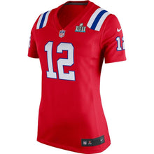 Load image into Gallery viewer, Tom Brady New England Patriots Women's Red Super Bowl LII Bound Game Jersey 2019