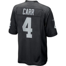 Load image into Gallery viewer, Oakland Raiders Derek Carr Black Jersey 2018 - 2019