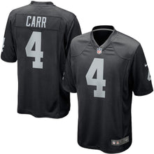 Load image into Gallery viewer, Oakland Raiders Derek Carr Black Jersey 2018 - 2019