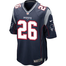 Load image into Gallery viewer, Sony Michel New England Patriots Draft First Round Pick #2 Game Jersey – Navy 2018/2019 Super Bowl