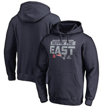 Load image into Gallery viewer, New England Patriots Navy 2018 AFC East Division Champions Fair Catch Pullover Hoodie Super Bowl