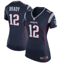 Load image into Gallery viewer, Tom Brady New England Patriots Women's Game Jersey - Navy Blue Super Bowl