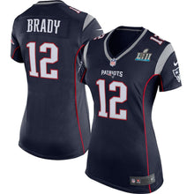 Load image into Gallery viewer, Tom Brady New England Patriots Women's Navy Super Bowl LII Bound Game Jersey 2018 Super Bowl