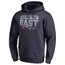 Load image into Gallery viewer, New England Patriots Navy 2018 AFC East Division Champions Fair Catch Pullover Hoodie Super Bowl